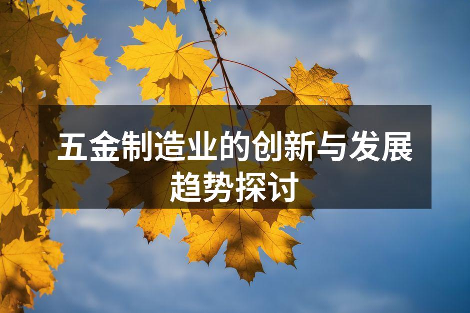 五金制造业的创新与发展趋势探讨