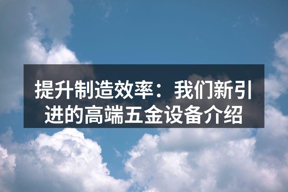 新引进的高精度数控机床