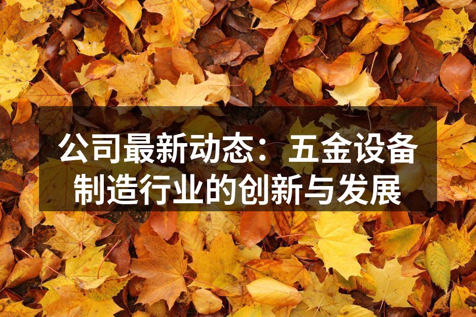 公司最新动态：五金设备制造行业的创新与发展